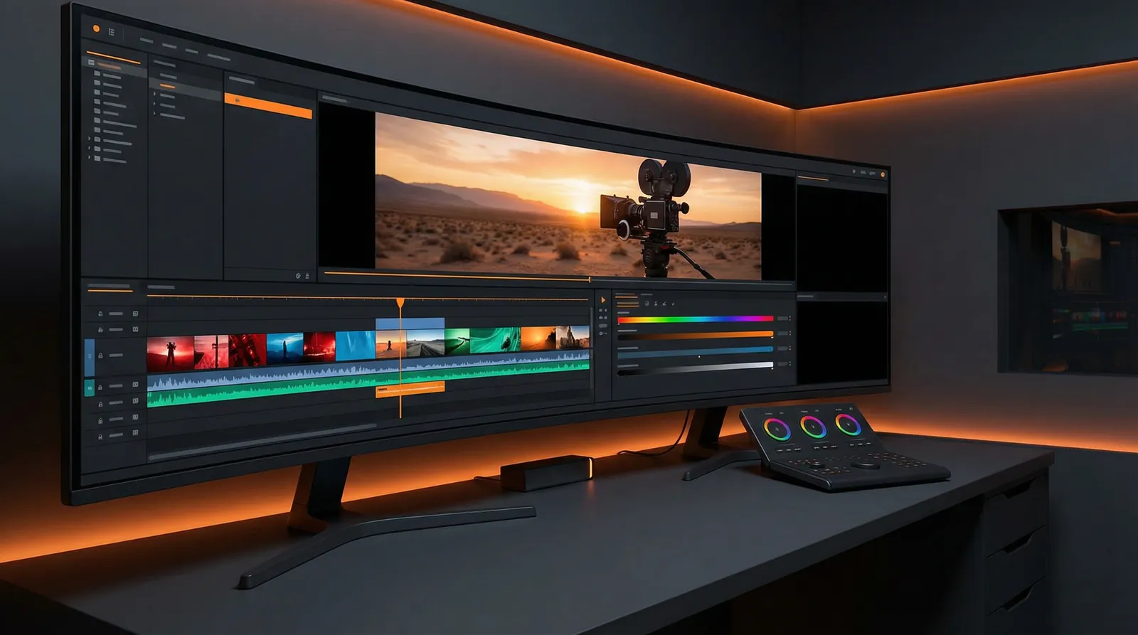 深夜福利 专业视频剪辑工作台界面